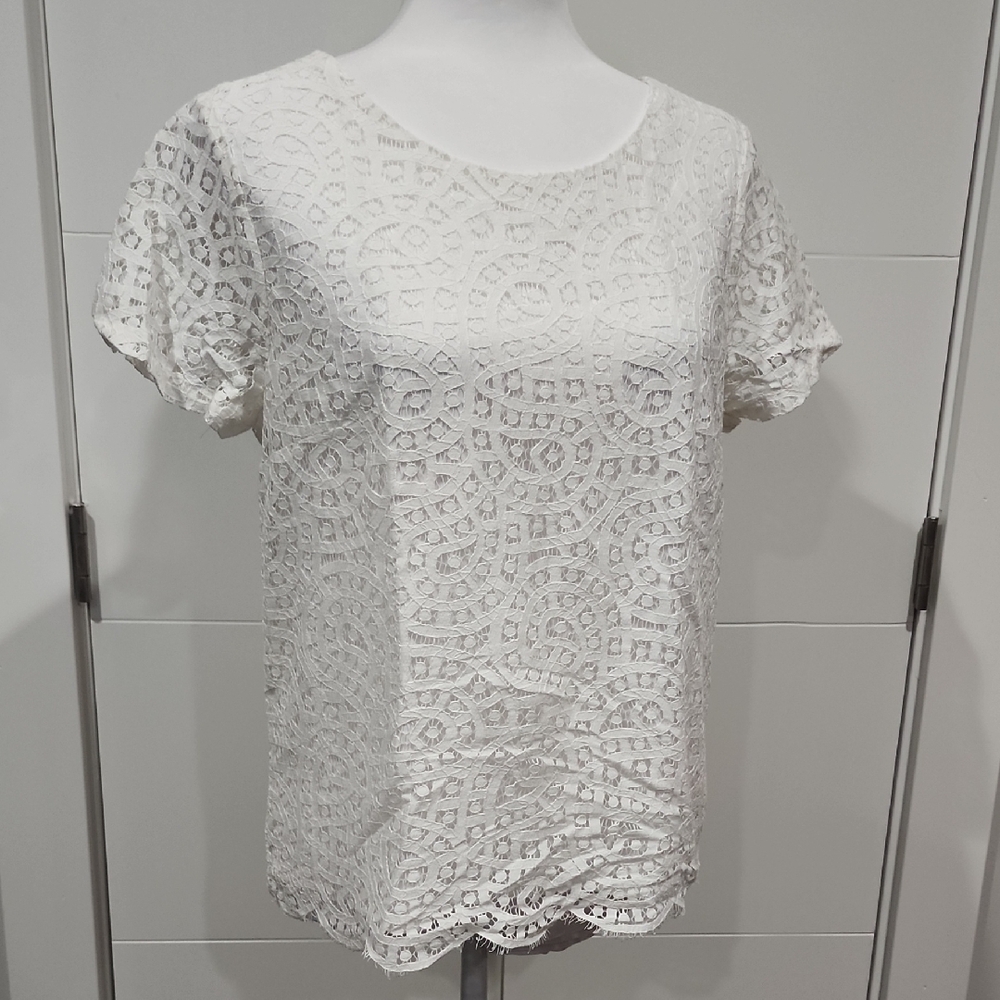 J. Crew White Boxy T-Shirt with Relaxed Fit